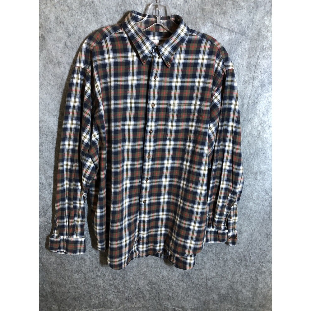 Brooks Brothers‎ Shirt Mens Extra Large Brown Plaid Flannel Career Casual